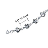 Sea Turtle Sterling Silver Link Bracelet TBG644 - Bracelets